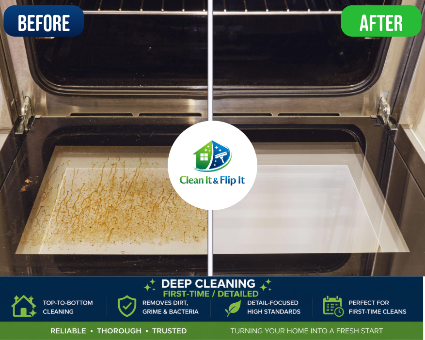 Oven deep clean before and after
