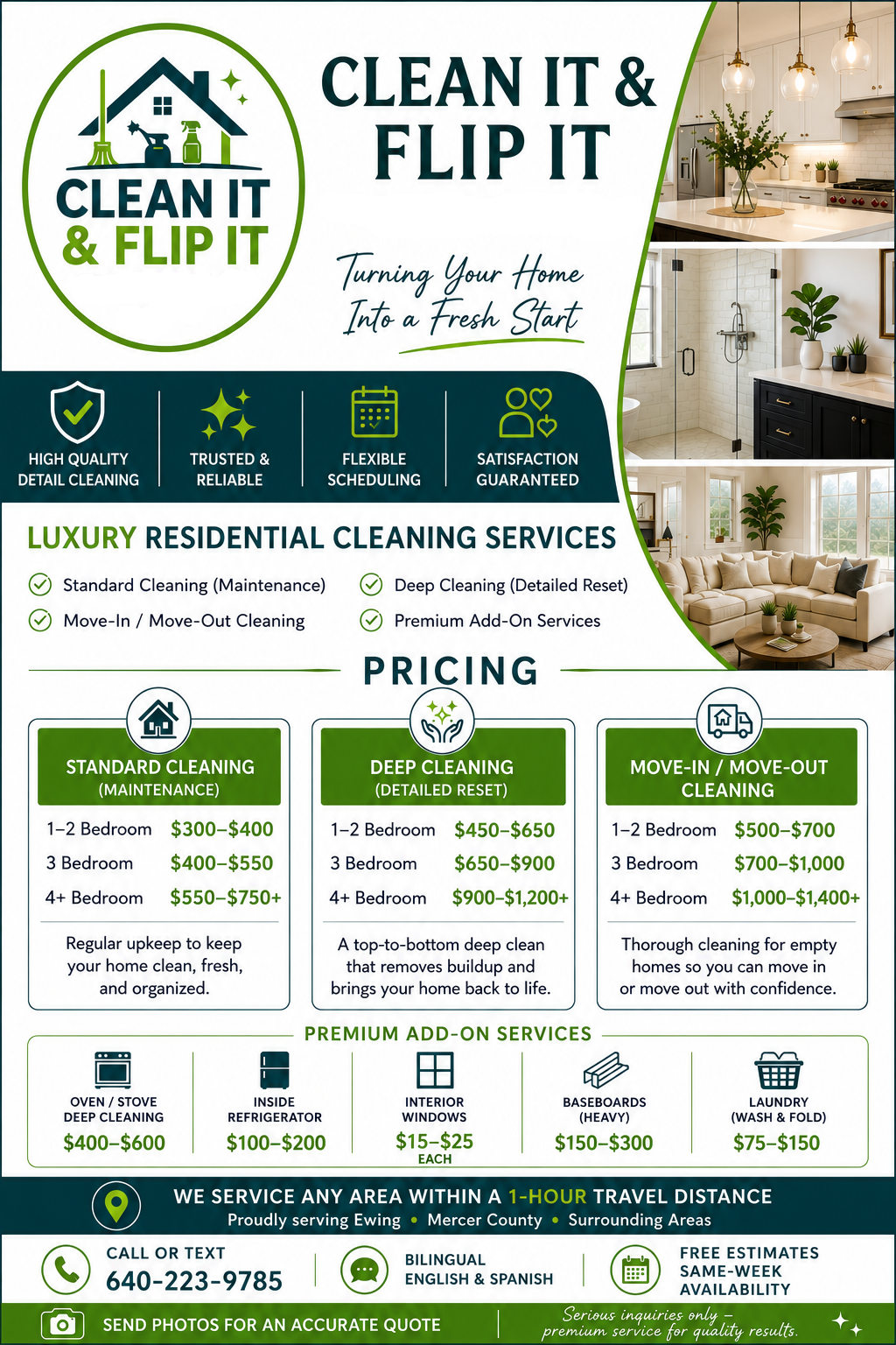 Clean It Flip It pricing packages